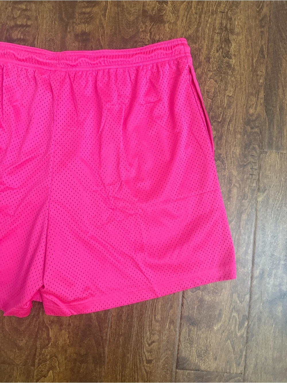Nike Men’s Hot Pink Athletic Mesh Shorts with White Drawstring - Picture 11 of 13